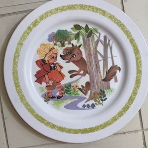 Vintage Little Red Riding Hood Wolf Child’s Plate